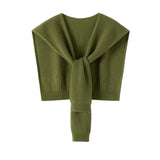 Soft Cashmere Knit Scarf Cashmere Scarf Back Wrap for Women Green M