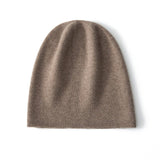 Simple Cashmere Knit Beanie Cashmere Hats For Men And Women Taupe M