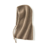 Cashmere Balaclava Cashmere Knitted Hood Hat For Women And Men Taupe M