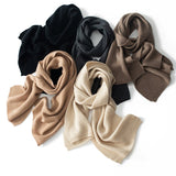 Cashmere Scarf For Couple Ribbed Knit Cashmere Neck Scarf Fall Winter Beige L