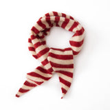 Striped Cashmere Triangle Scarf Pure Cashmere Neck Scarf Cashmere Bandana Claret M
