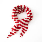 Striped Cashmere Triangle Scarf Pure Cashmere Neck Scarf Cashmere Bandana Red M