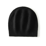 Unisex Cashmere Slouchy Beanie Hat Cashmere Double - Layered Ski Cap Black M