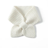 Womens Cashmere Knit Bow Scarf Pull Through Neck Warmer Scarf Ivory M