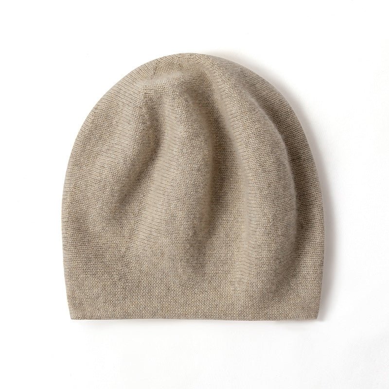 Unisex Seamless Cashmere Slouchy Beanie Cashmere Ski Cap Hat Taupe M