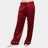 Women Silk Pajama Pants 100% Silk Pants Silk Trousers Claret XS