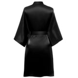 Women Short Silk Kimonos 100% Mulberry Silk Kimono Robe Black One size fits most
