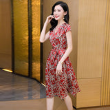 Womens Silk Wrap Dress V Neck Red Silk Dress Silk Summer Dress Red S