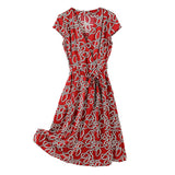 Womens Silk Wrap Dress V Neck Red Silk Dress Silk Summer Dress Red S