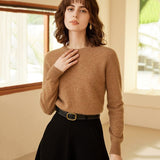 Womens Boat Neck Cashmere Sweater Long Sleeve Cashmere Pullover Camel XS