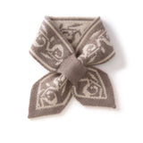 Womens Bow Knot Cashmere Scarf Soft Knit Small Cashmere Neck Wrap Taupe M