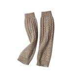 Ribbed Cashmere GlovesCashmere Arm Warmers Fingerless Knit Mittens Taupe M