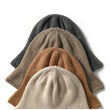 Womens Pure Cashmere Bell Hat Cashmere Bucket Hat With Flared Taupe M
