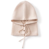 Womens Cashmere Hooded Scarf Button Up Cashmere Balaclava Cashmere Neck Warmer Beige M