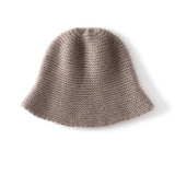 Womens Cashmere Knit Bucket Hat Timeless Cashmere Flare Knit Hat Taupe M