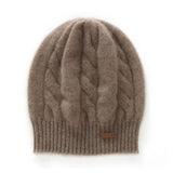 Womens Cashmere Knitted Beanie Cashmere Chunky Hat Warm Ear Protection Hat