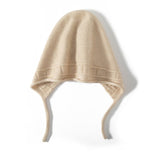 Womens Soft Cashmere Hooded Beanie Hat With Ties Cashmere Earflap Cap Beige M