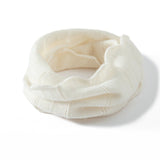 Womens Cashmere Neck Gaiter Cashmere Scarf Openwork Knit Cashmere Snood Ivory M