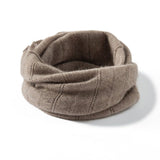 Womens Cashmere Neck Gaiter Cashmere Scarf Openwork Knit Cashmere Snood Taupe M
