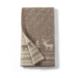 Reindeer Pattern Cashmere Scarf Christmas Deer Cashmere Wrap Taupe L