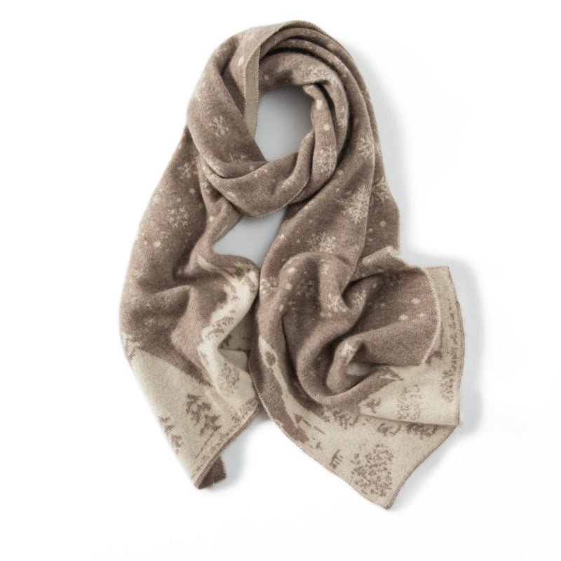 Snowflake Cashmere Scarf for Women Cashmere Wrap Scarf Gifts Taupe L