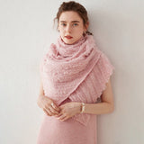 Womens Cashmere Shawl With Tassels Cashmere Scarf Cashmere Wrap Pink M