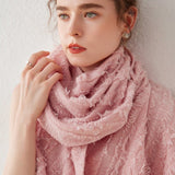 Womens Cashmere Shawl With Tassels Cashmere Scarf Cashmere Wrap Pink M