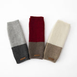 Striped Cashmere Fingerless Gloves Arm Warmers Flexible Typing Gloves Claret M