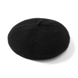 Womens French Cashmere Ribbed Beret For Holiday Cashmere Painter Black M