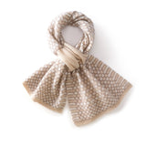 Womens Geometric Cashmere Knit Scarf Geometric Cashmere Wrap Beige M