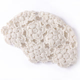 Womens Hand - Knit Cashmere Beanie Cluster Crochet Cashmere Stitch Cap Ivory M