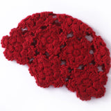 Womens Hand - Knit Cashmere Beanie Cluster Crochet Cashmere Stitch Cap Claret M
