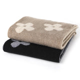 Womens Long Cashmere Scarf Reversible Floral Cashmere Knit Scarf Gray L
