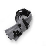 Womens Long Cashmere Scarf Reversible Floral Cashmere Knit Scarf Gray L
