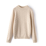 Womens Mock Neck Cashmere Sweater Cable - Knit Cashmere Pullover Ivory XS