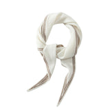Inspired Trimmed Cashmere Bandana Striped Cashmere Triangle Scarf White M