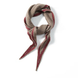 Inspired Trimmed Cashmere Bandana Striped Cashmere Triangle Scarf Taupe M
