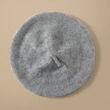 Womens Pure Cashmere Winter Beret Hat Cashmere Painter Hat Gray M