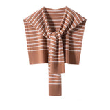 Womens Striped Pashmina Shawls and Wraps Cashmere Shoulder Cape Camel M