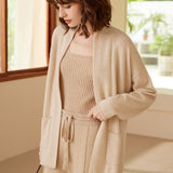 Womens Ribbed Knit Cashmere Vest Sleeveless Cashmere Tank Top Beige XS