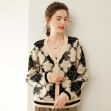 Womens Vintage - Inspired Knit Cashmere Cardigan Sweetheart Sweater Coat Black XS